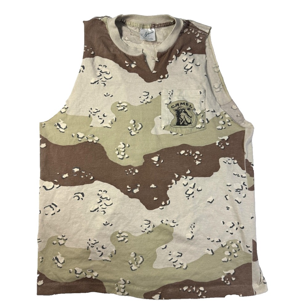 Vintage 90s Camel Tank Top Mens XL Desert Camo Single Stitch USA Streetwear